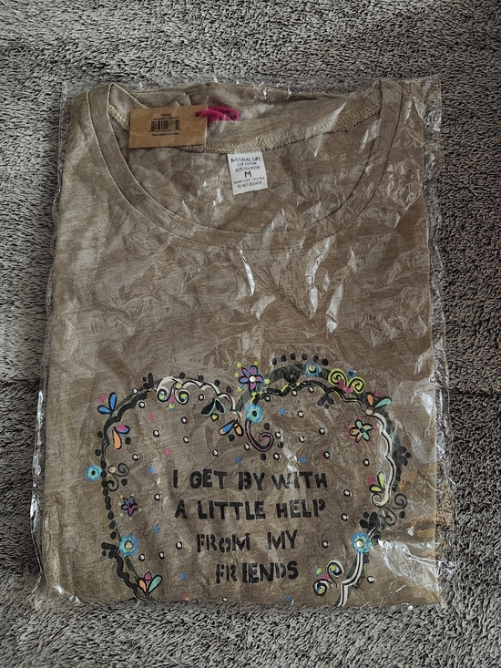 NATURAL LIFE Tops - NATURAL LIFE Brand New Tee - I GET BY WITH A LITTLE HELP FROM MY FRIENDS